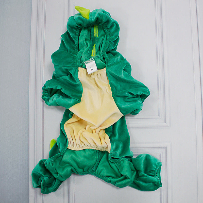 Halloween Dinosaur Pet Costume – Stretchy Cartoon Dog & Cat Outfit