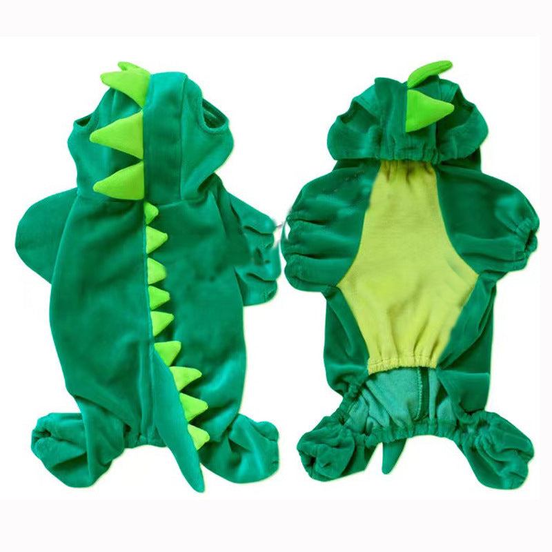 Halloween Dinosaur Pet Costume – Stretchy Cartoon Dog & Cat Outfit