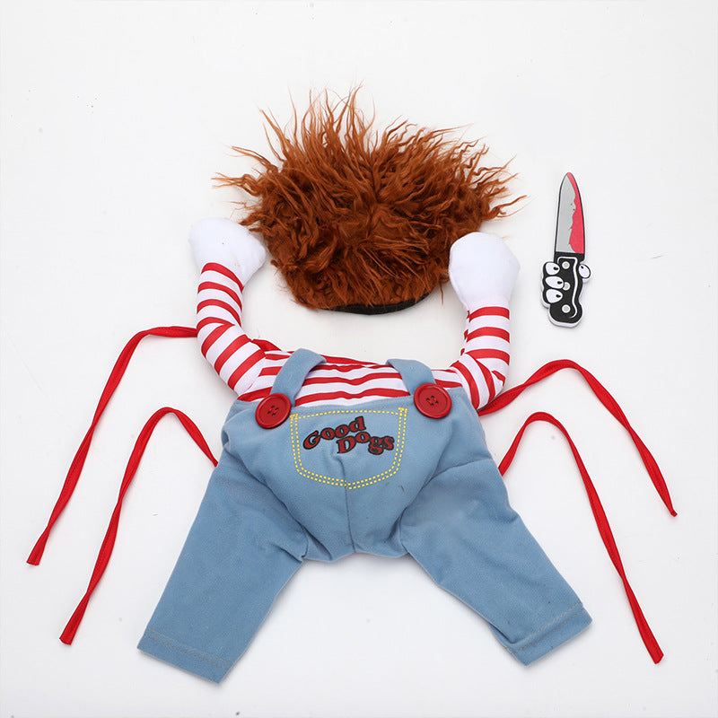 Red Halloween Dog Costume – Adjustable Scary Pet Outfit