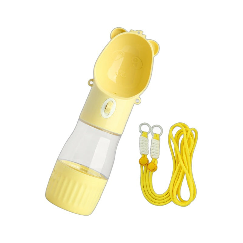 2-in-1 Portable Dog Water Bottle with Food Container, Leak-Proof Travel Pet Water Dispenser for Small and Large Dogs & Cats, Outdoor Drinking Bottle for Walking, Hiking & Travel