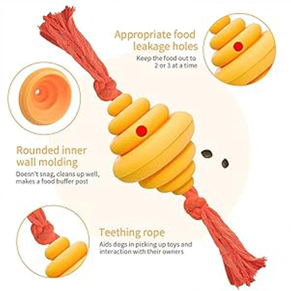 Interactive Dog Ball with Rope – Treat Dispensing Chew & Tug Toy