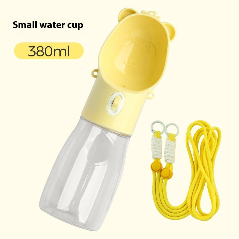 2-in-1 Portable Dog Water Bottle with Food Container, Leak-Proof Travel Pet Water Dispenser for Small and Large Dogs & Cats, Outdoor Drinking Bottle for Walking, Hiking & Travel