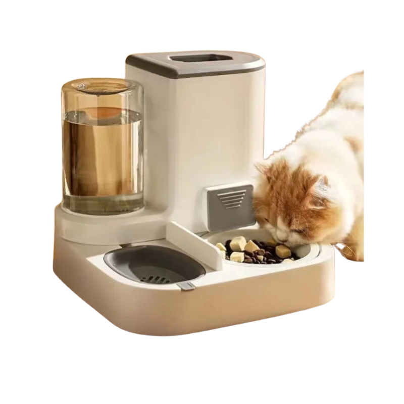 Cat Bowl Automatic Feeder Large Capacity with Water Dispenser