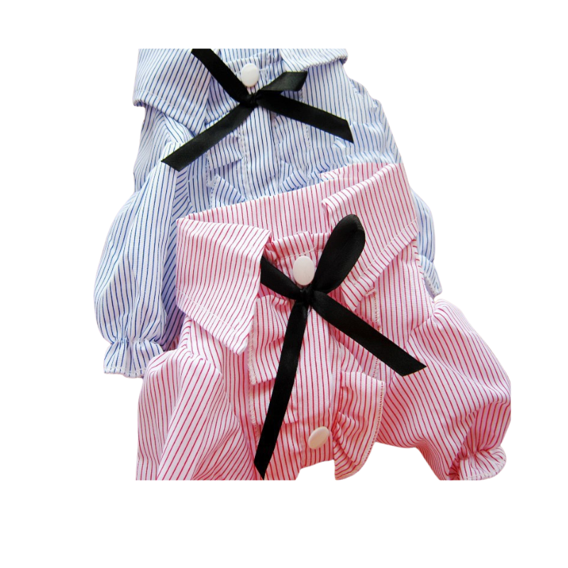 Bubble Sleeve Bow Tie Pet Shirt