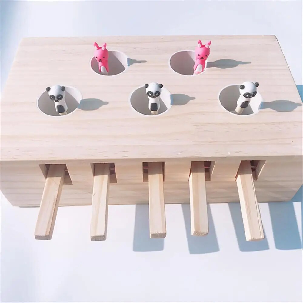 Cat Chase Mouse Solid Wooden Interactive Toy