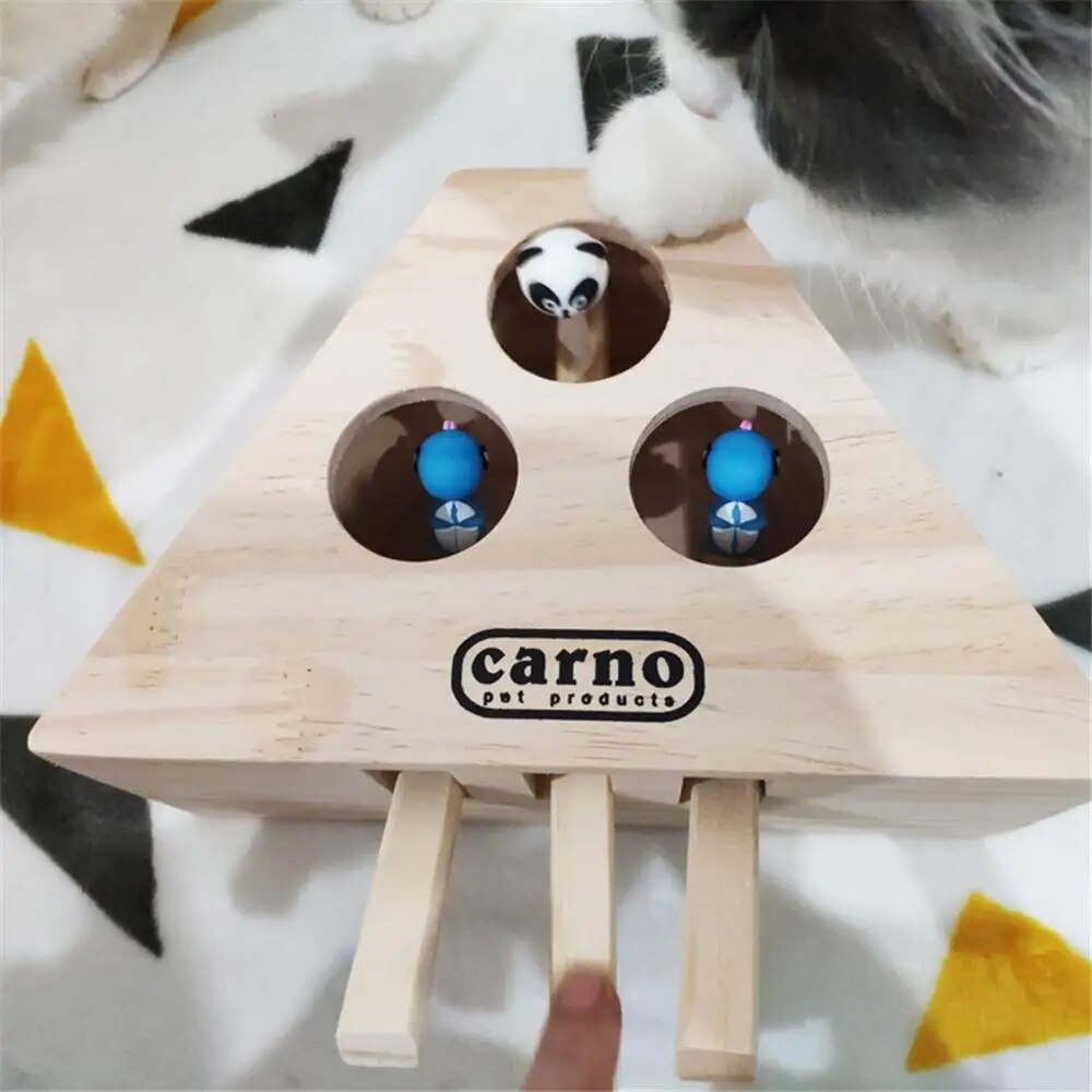 Cat Chase Mouse Solid Wooden Interactive Toy