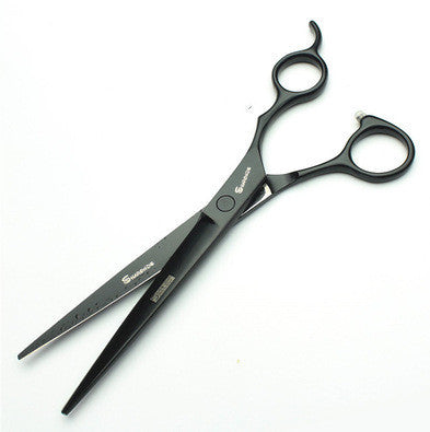 Pet Supplies 7 inch pet grooming scissors A pair of gray 7 inch pet grooming scissors with textured handles.