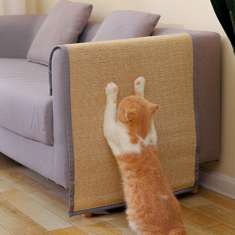 Pet Supplies Anti-Scratching Grinding Claw for Cats A cat using an anti-scratching grinding claw to sharpen its claws on a piece of furniture view