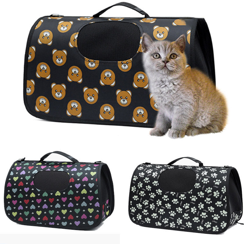 Pet Supplies Cartoon Diagonal multiple Pet Bag with image of a dog
