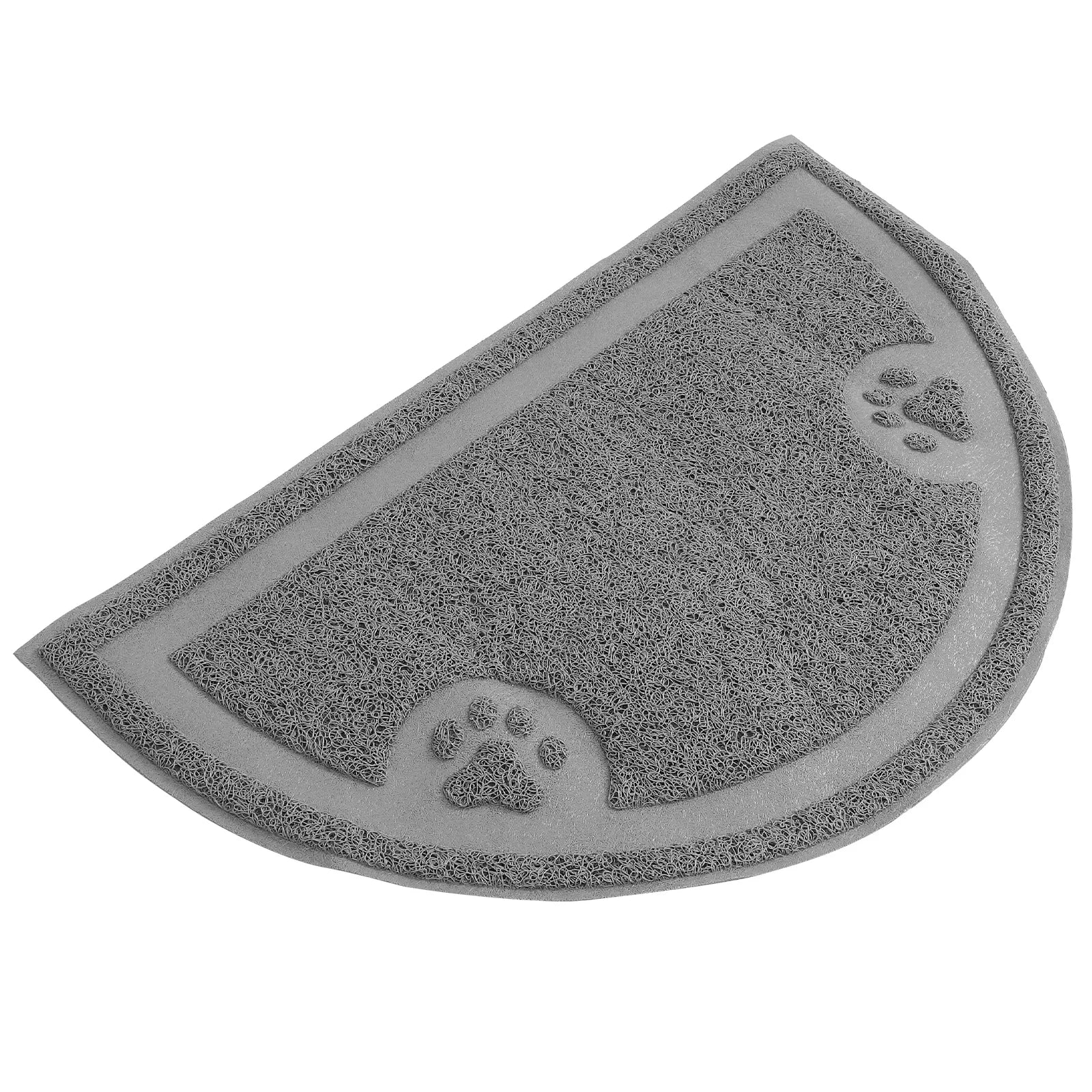 Pet Supplies Half-Round Litter Mat for Dogs and Cats Gray color on white background view