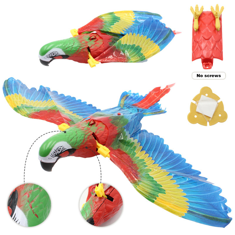 Pet Supplies Interactive Simulation Bird Toy of yellow and white Color for Cats with white background with design zoom view