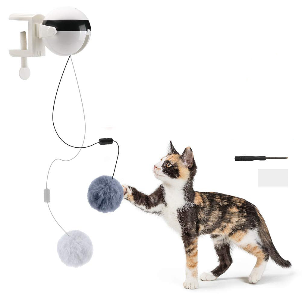 Pet Supplies Lifting Motion Interactive Cat Toy A cat toy designed with a white and black base with an image of a cat