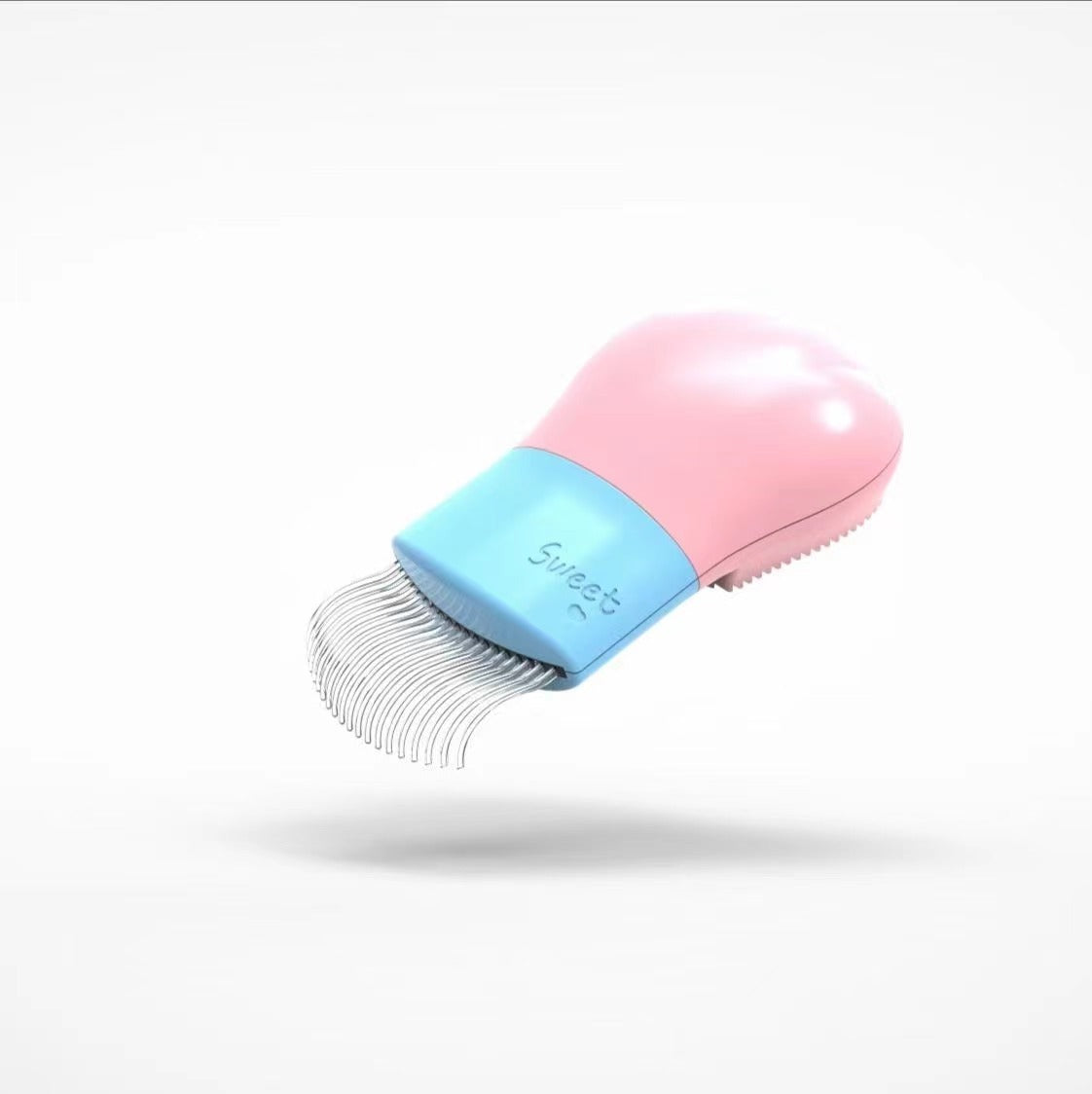 Pet Supplies Long And Short Hair Pet Grooming Brush, pink and blue color with white background