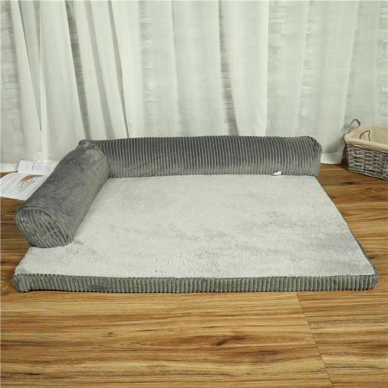 Pet Supplies Pet Dog Bed A gray retriever laying on a rectangular