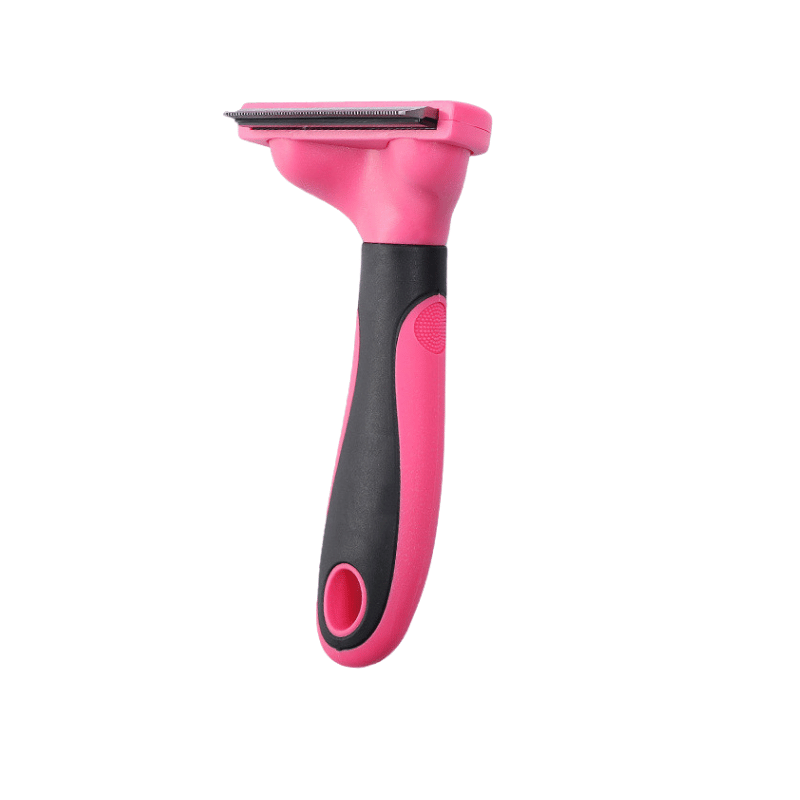 Pet Supplies Pet Grooming Comb For Dogs A pet grooming comb for dogs with wide-spaced teeth, shown in rose red and black colors on a white background view