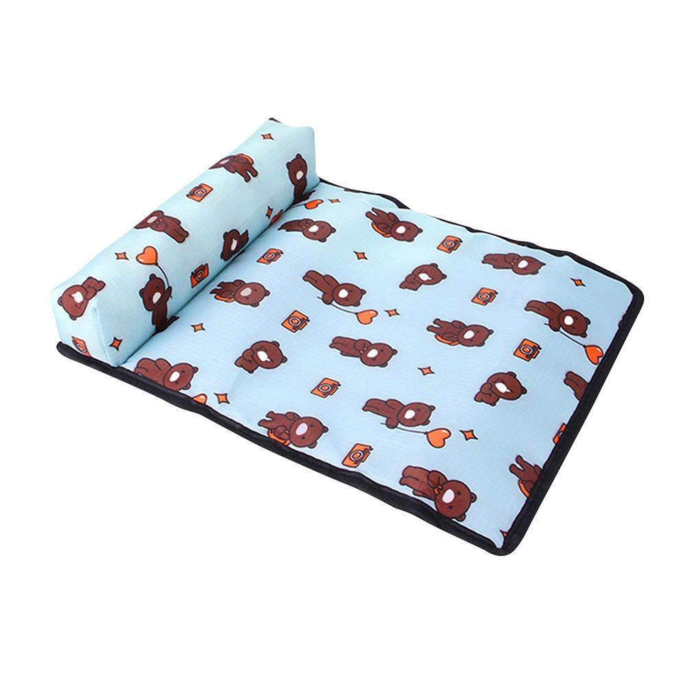 Pet Supplies Pet Pillow Mat Dog Multicolor Ice Pad A rectangular pet pillow mat with a multicolor design featuring various cartoonish animals, placed on a flat surface.