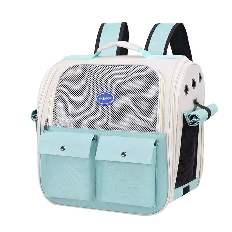 Pet Supplies Portable Transparent Pet Carrier Backpack Pet carrier backpack with a visible brand logo on a white background display