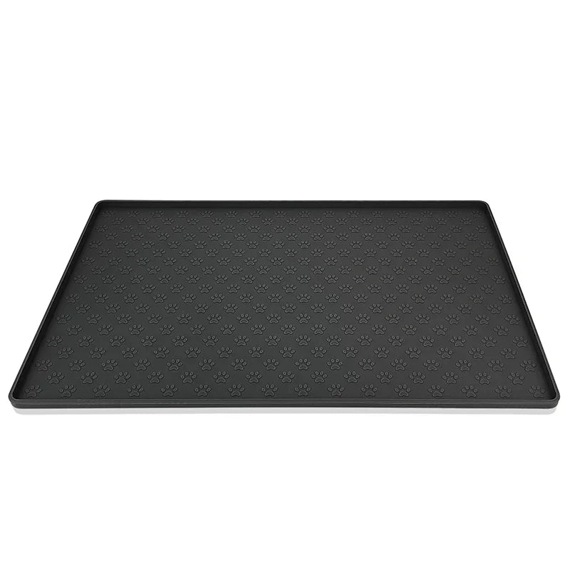 Pet Supplies Silicone Pet Mat rectangle shape with Black color with white background