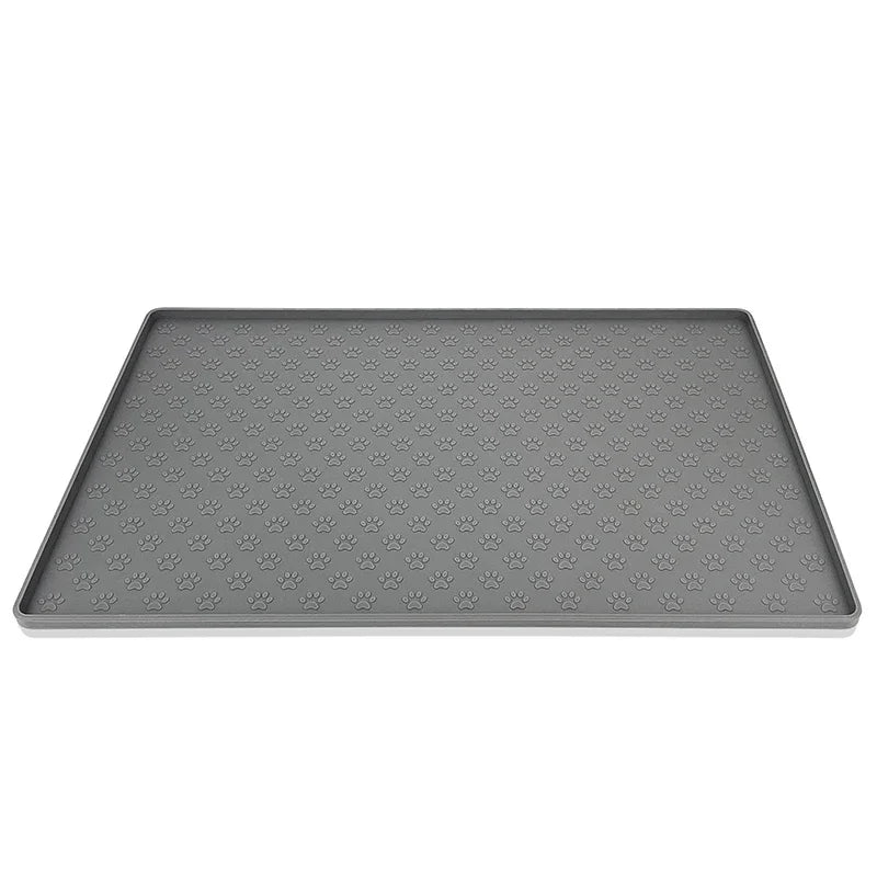 Pet Supplies Silicone Pet Mat rectangle shape with gray color with white background