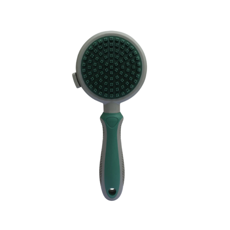 Pet Supplies Two-in-One Silicone Cat Hair Brush A silicone cat hair brush with a grey brush head, designed for grooming cats