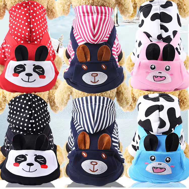Pet Supplies Warm Fleece Hooded Pet Hoodie Multicolor mannequin against a white background