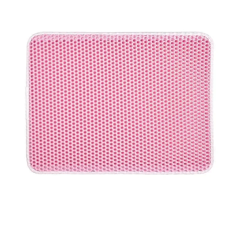 Pet Supplies Waterproof Pet Cat Litter Mat rectangular shape with pink color