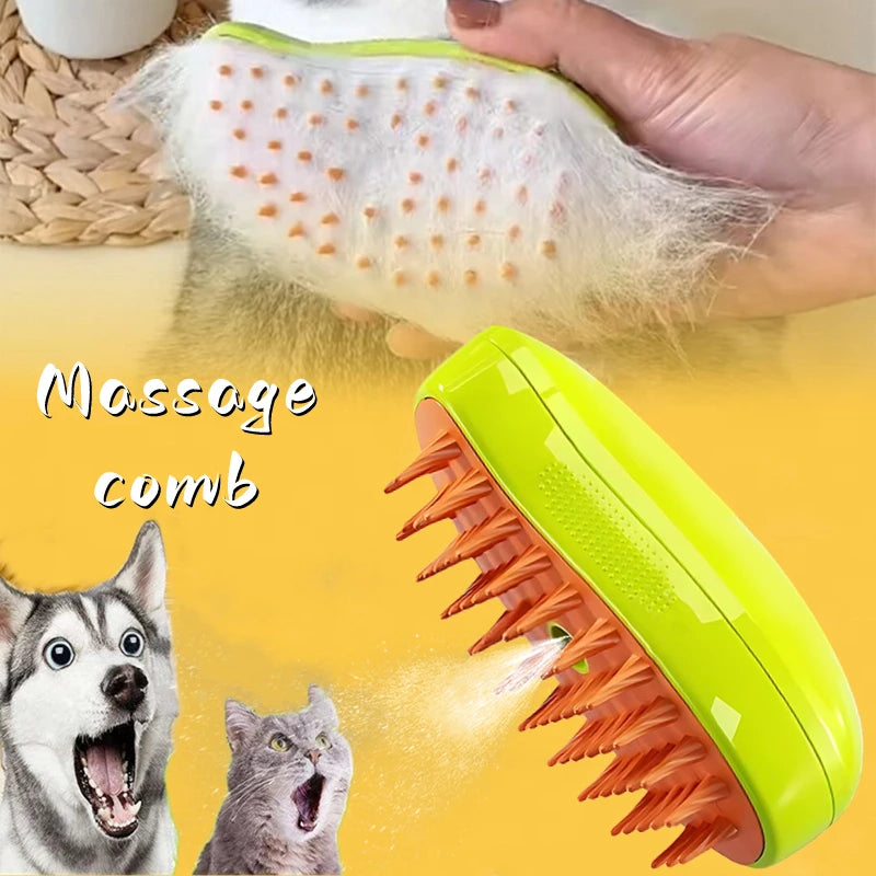 Dog Steam Brush Steamy Cat Brush 3 in 1 for Massage Pet Grooming  Electric Spray Cat Hair Brushes