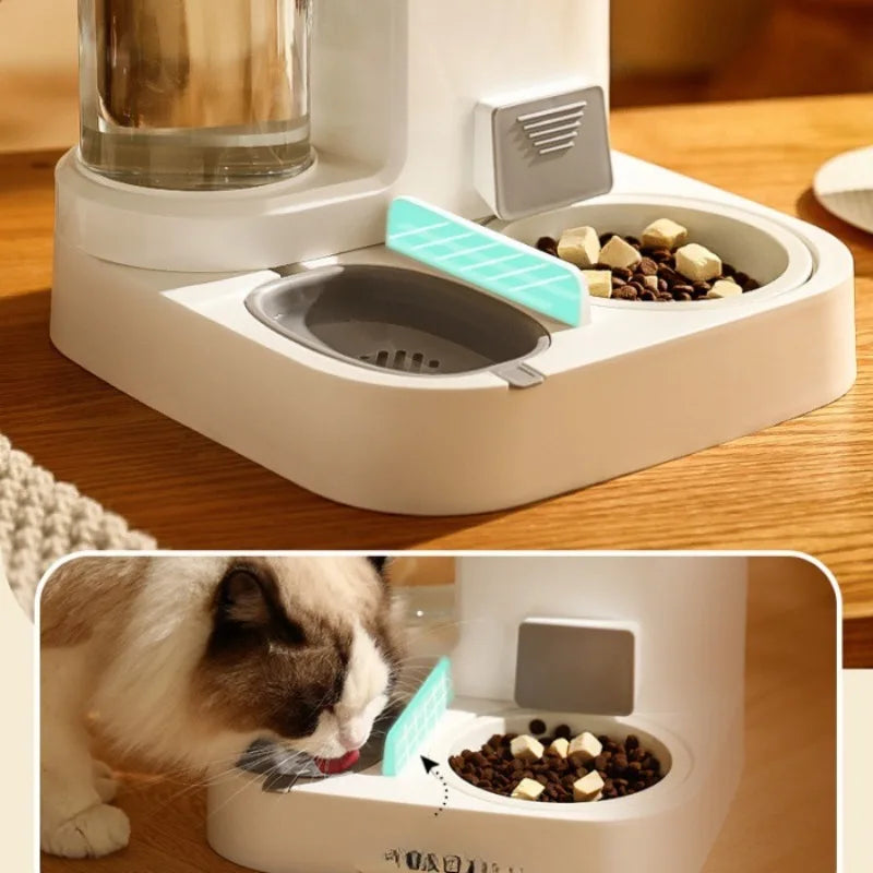 Cat Bowl Automatic Feeder Large Capacity with Water Dispenser