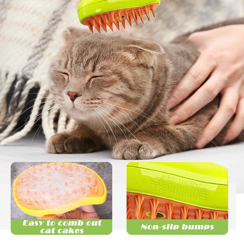 Dog Steam Brush Steamy Cat Brush 3 in 1 for Massage Pet Grooming  Electric Spray Cat Hair Brushes