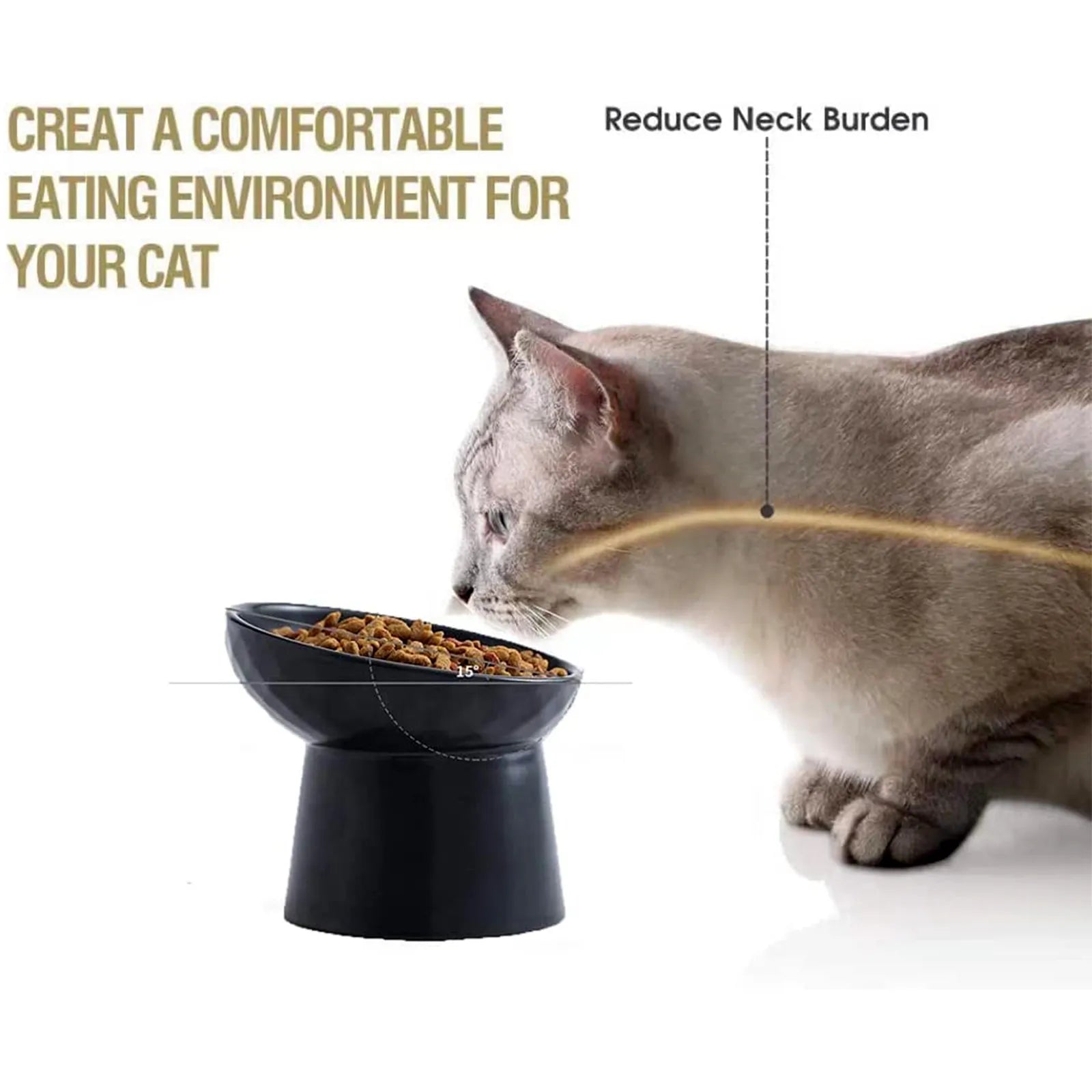 Cat Nordic Style Food Water Bowl