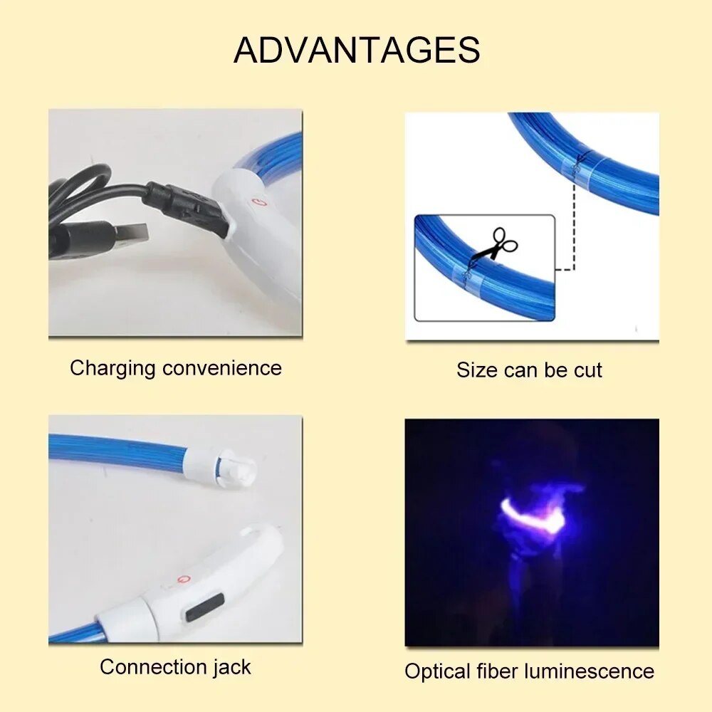 3 Mode Led Glow Light Collar