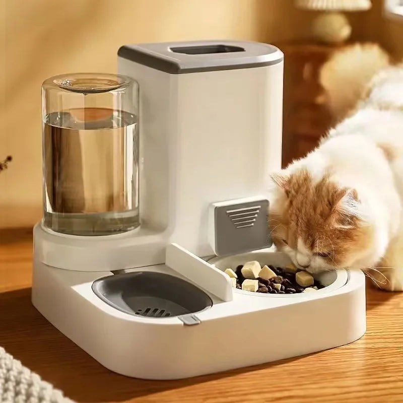 Cat Bowl Automatic Feeder Large Capacity with Water Dispenser