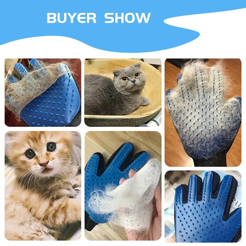 Cleaning Pet Grooming Glove Hair