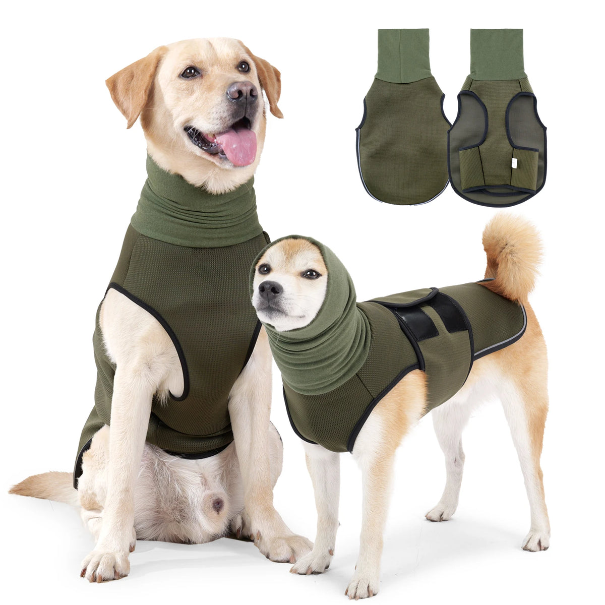 Dog anxiety calming vest, green
